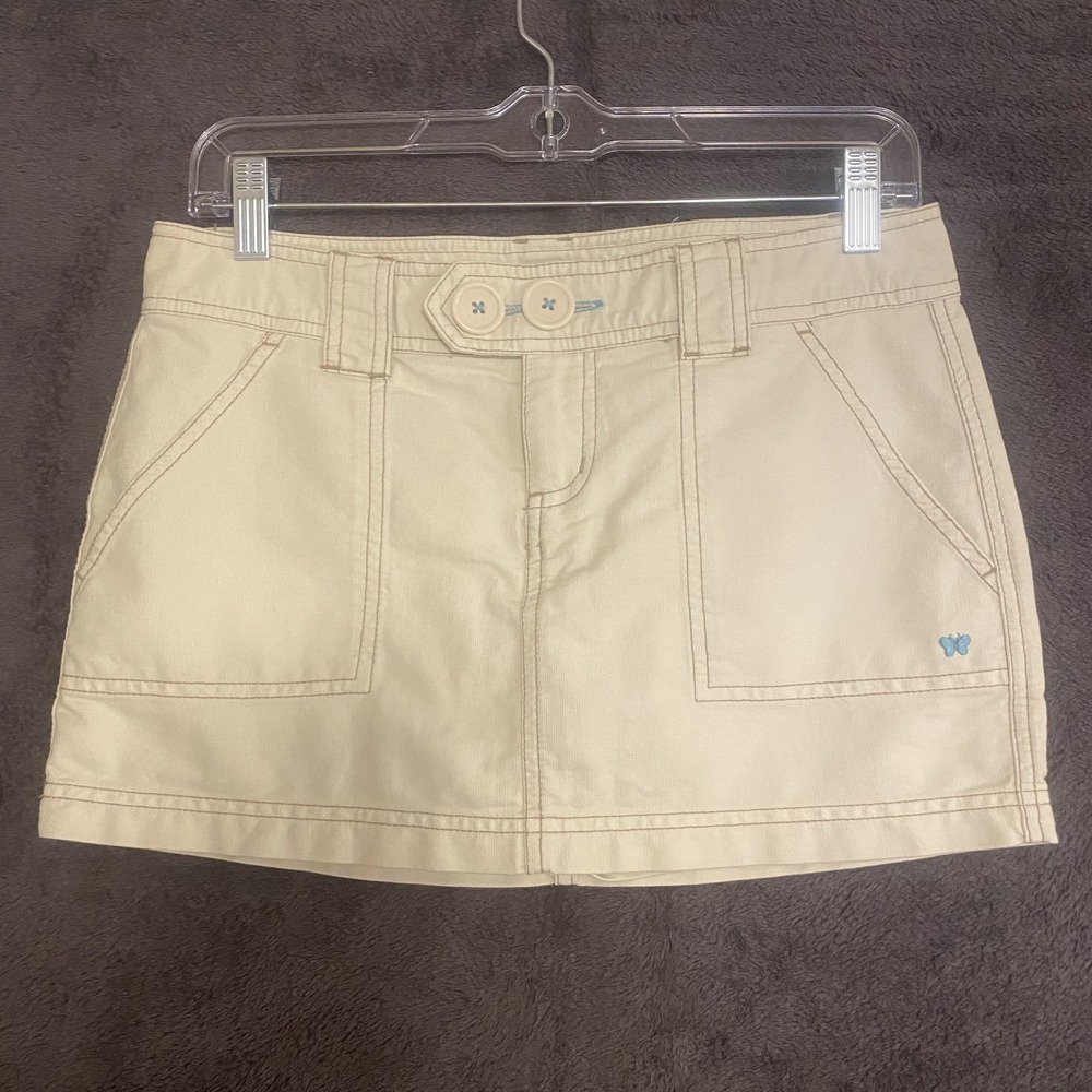 Aeropostale Skirt Womens 1/2 Beige Khaki Mini Utility Pockets Casual Summer